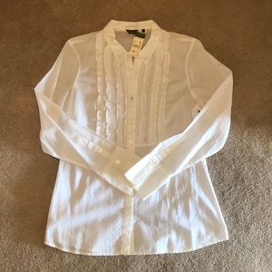 New Women’s Eddie Bauer White Blouse Size L